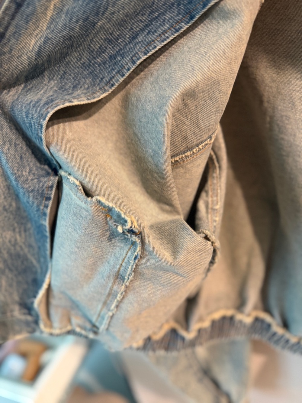 RSQ hooded denim lightweight jean jacket NWOT M - Picture 4 of 6